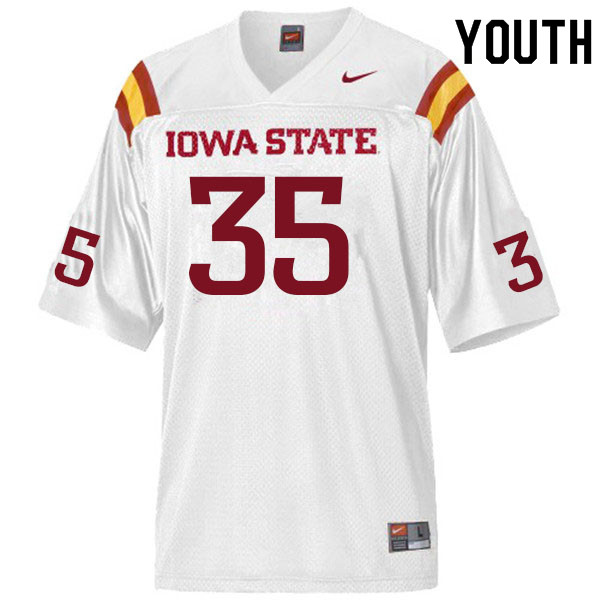 Iowa State Cyclones Youth #35 Tyler Moen Nike NCAA Authentic White College Stitched Football Jersey JR42E53BQ